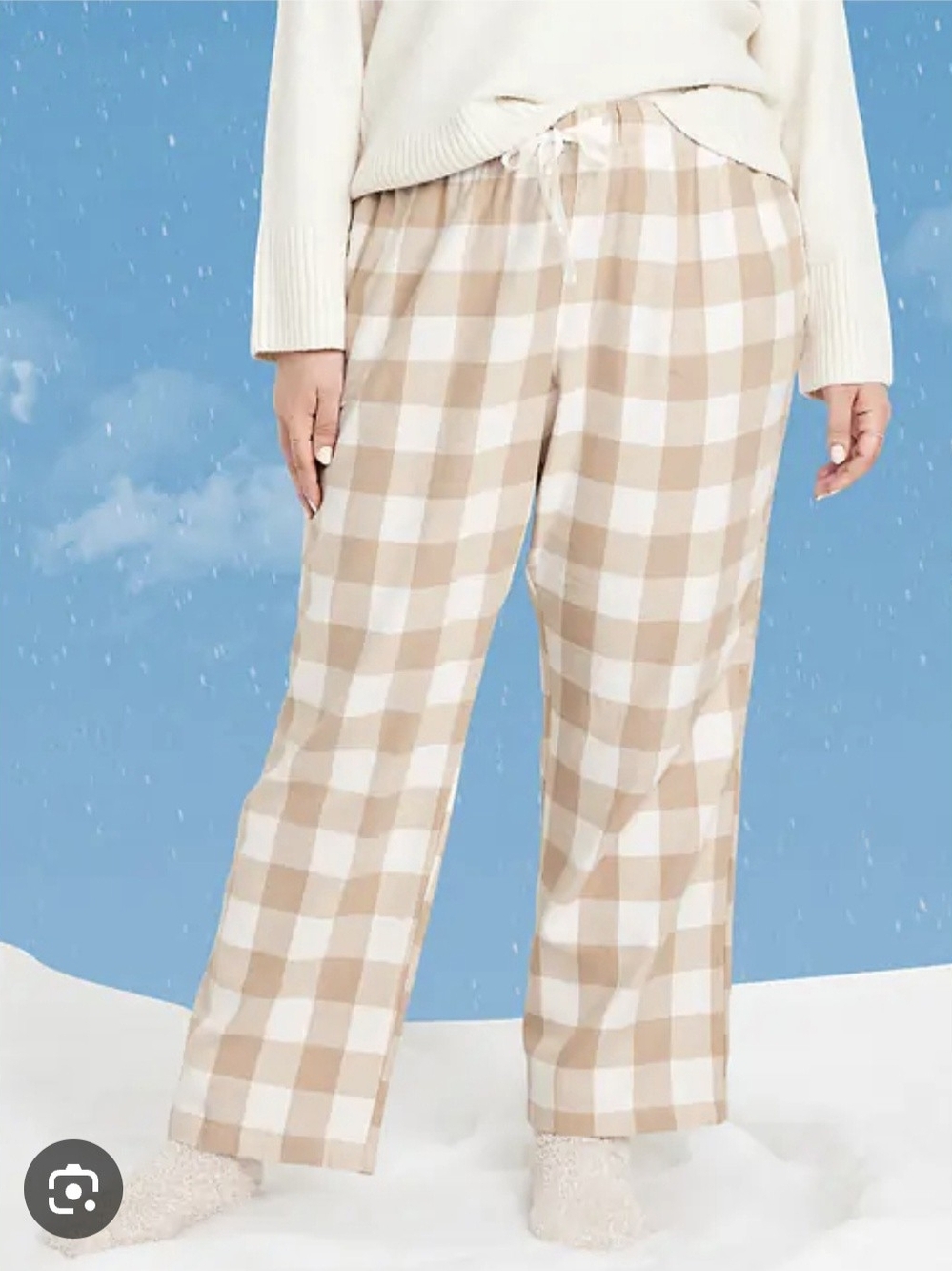 Cozy Neutral Plaid Pajama Pants